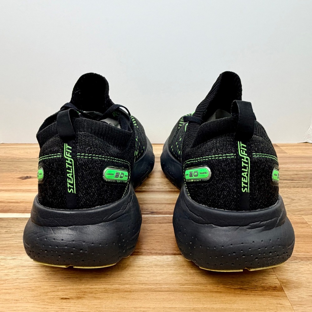 Brooks Glycerin StealthFit 20 Mens Running Shoes Black Neon Green 11.5 - Picture 6 of 9